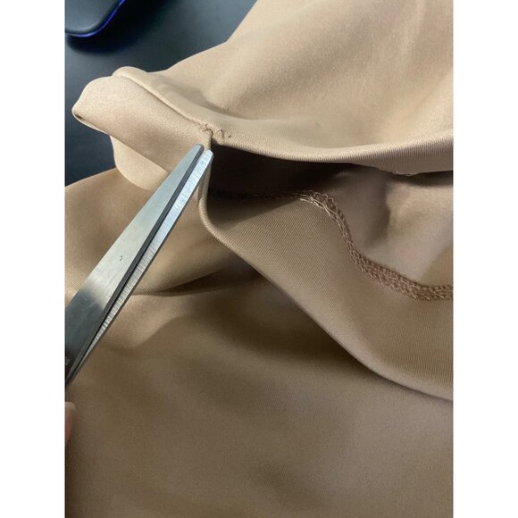 ASOS DESIGN Asymmetric Back Slit Maxi Dress Camel size 0 - Picture 3 of 15